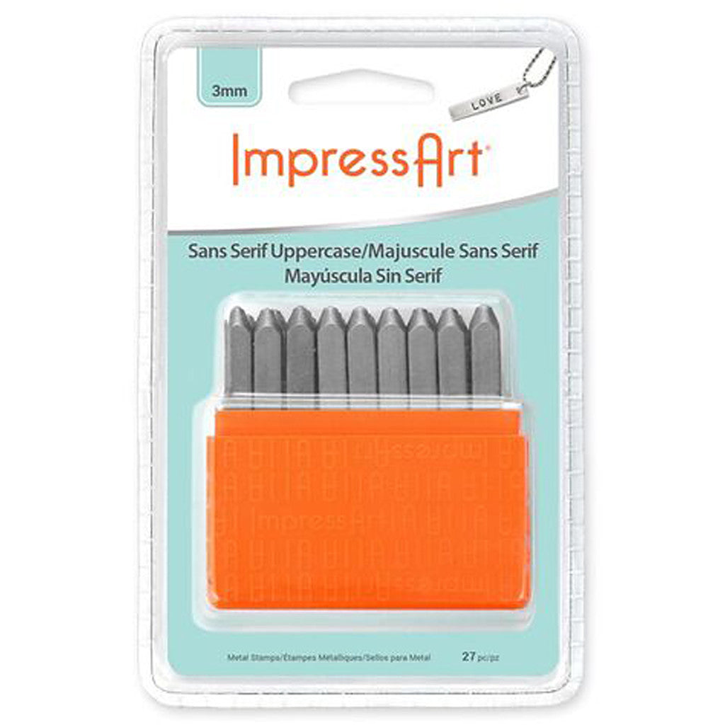 Embossing Stamps, Capital letters, size 3 mm, Font: Sans Serif , 27 pc/ 1 set [HOB-67564]