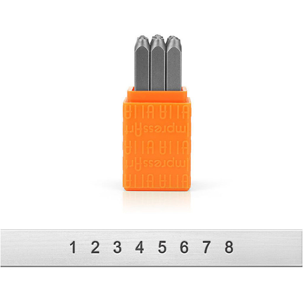 Embossing Stamps, Numbers, size 3 mm, Font: Sans Serif , 9 pc/ 1 set [HOB-67565]