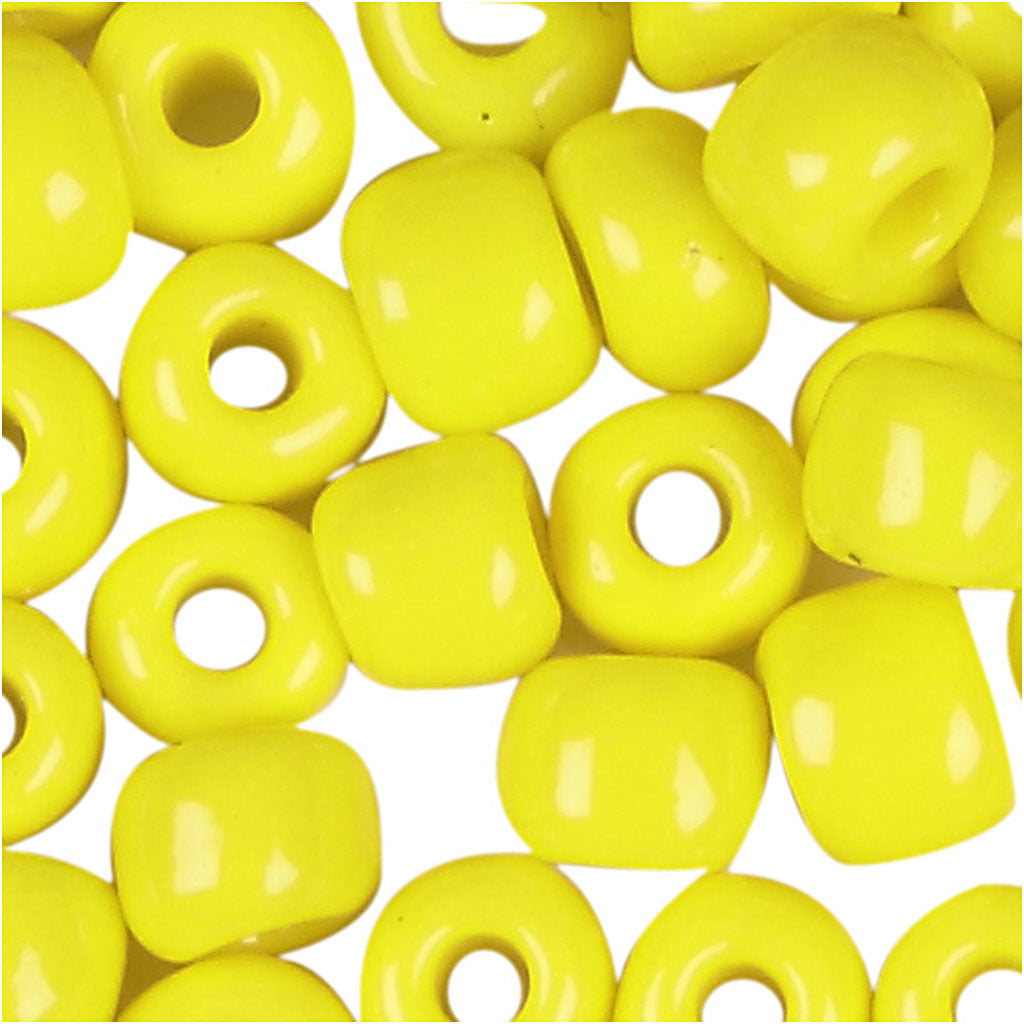 Rocaille Seed Beads, dia. 3 mm, size 8/0, hole size 0,6-1,0 mm, yellow, 25 g/ 1 pack [HOB-682011]