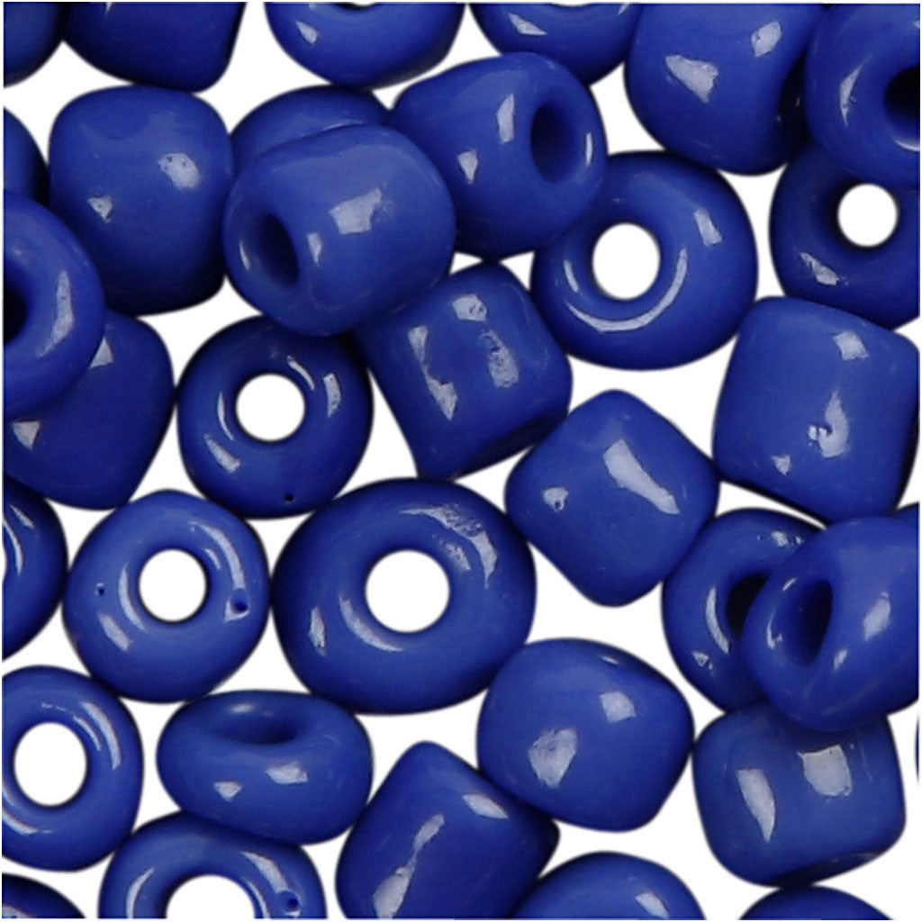 Rocaille Seed Beads, dia. 3 mm, size 8/0, hole size 0,6-1,0 mm, blue, 25 g/ 1 pack [HOB-682051]
