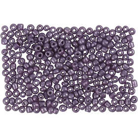 Rocaille seed beads, dia. 3 mm, size 8/0 , hole size 0,6-1,0 mm, metallic purple, 25 g/ 1 pack [HOB-682131]