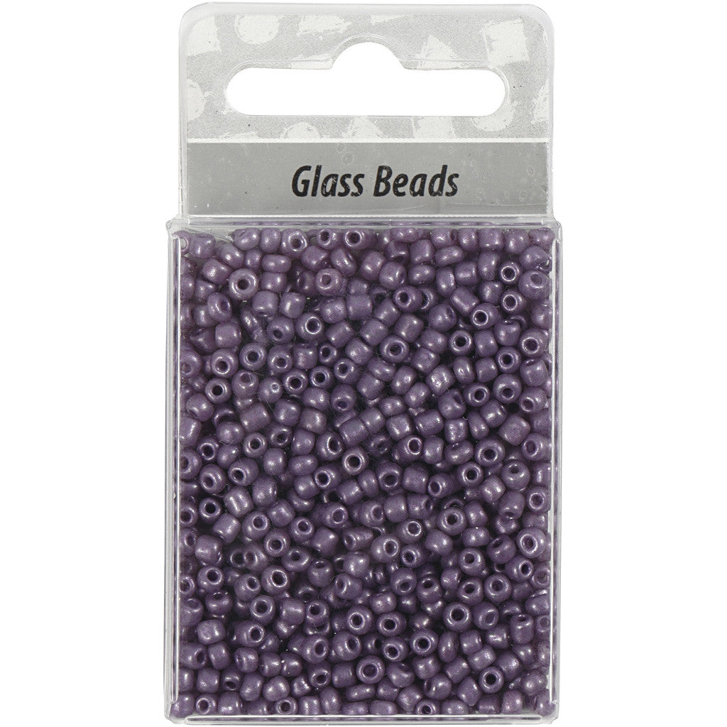 Rocaille seed beads, dia. 3 mm, size 8/0 , hole size 0,6-1,0 mm, metallic purple, 25 g/ 1 pack [HOB-682131]