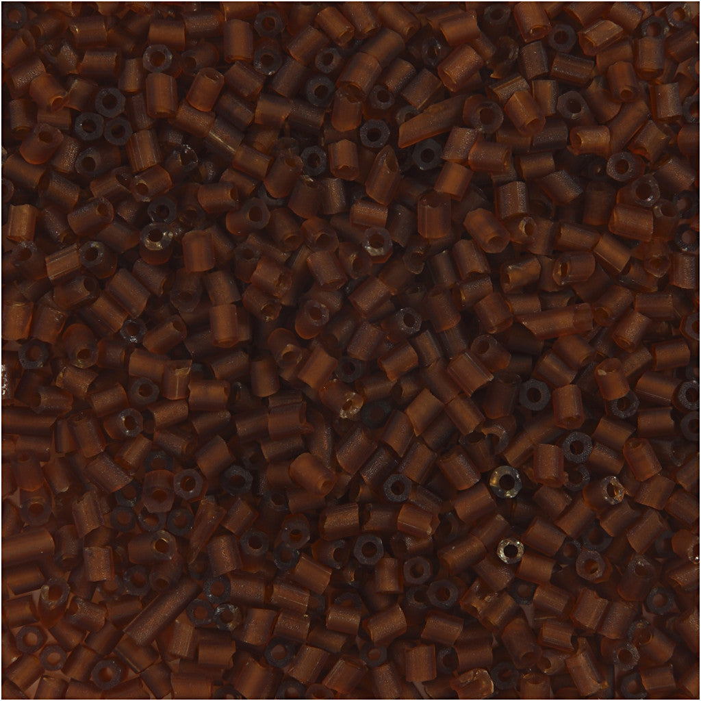 Rocaille Seed Beads 2-cut, dia. 1,7 mm, size 15/0, hole size 0,5 mm, brown, 25 g/ 1 pack [HOB-687810]