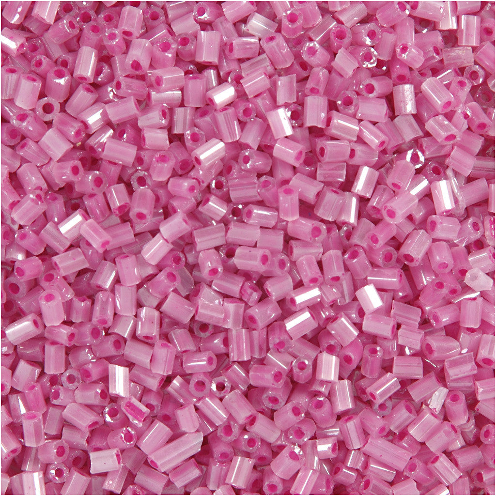 Rocaille Seed Beads 2-cut, dia. 1,7 mm, size 15/0, hole size 0,5 mm, rose, 500 g/ 1 bag [HOB-68783]