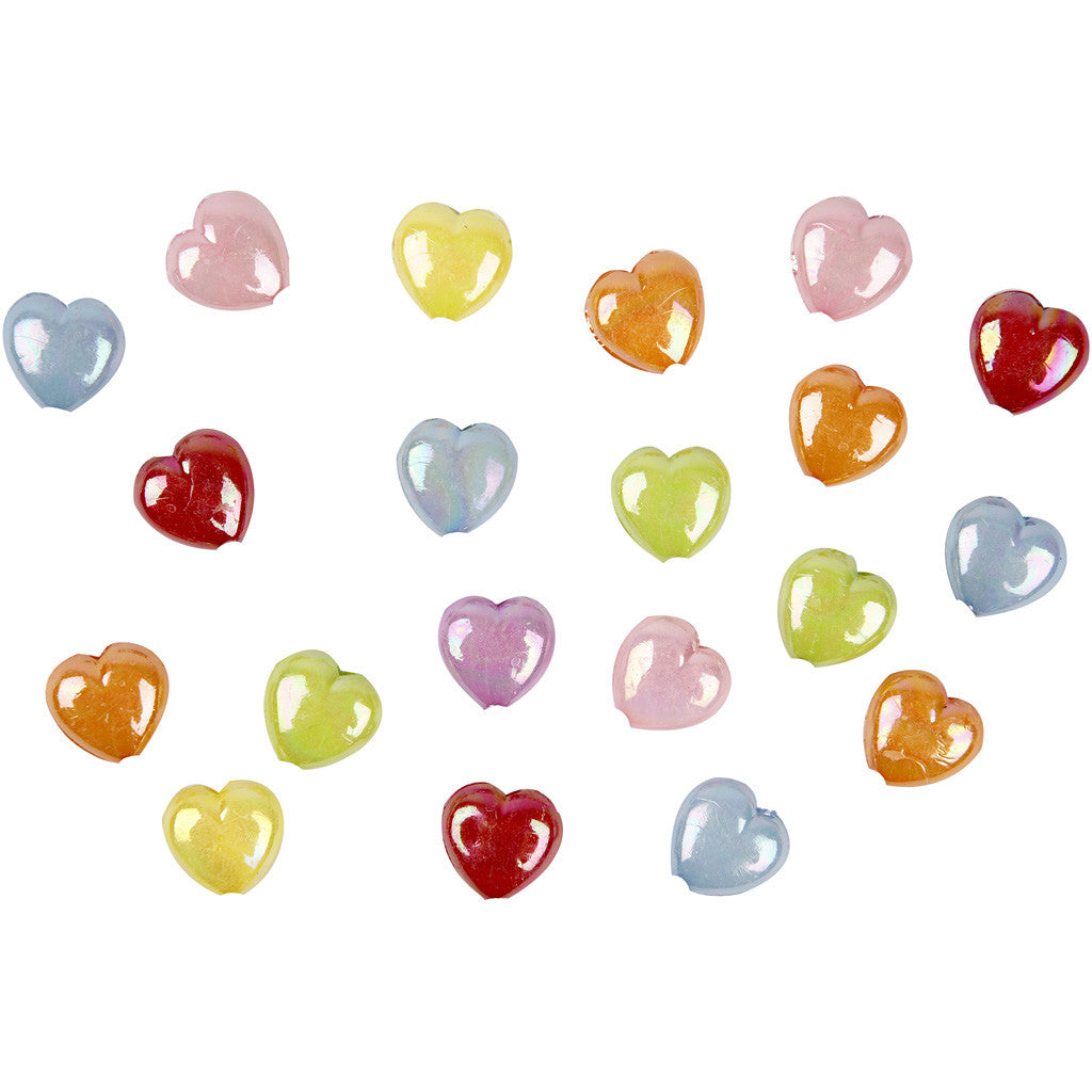 Heart Beads, size 25x15 mm, hole size 3 mm, ca. 100 pc, 70 g, 125 ml/ 1 pack [HOB-697020]