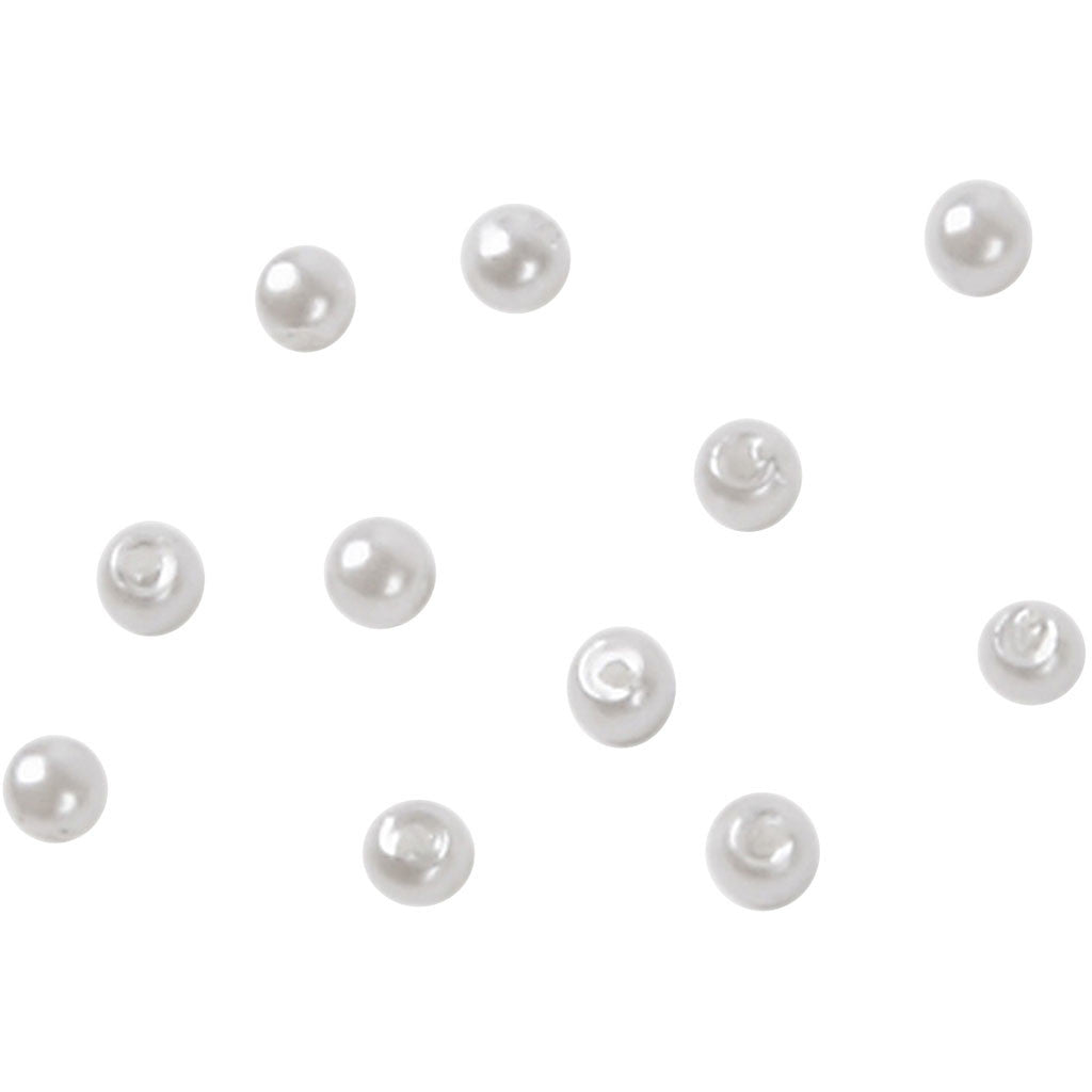 Wax Beads, dia. 3 mm, hole size 0,7 mm, mother-of-pearl, 150pc/ 1 pack [HOB-698061]