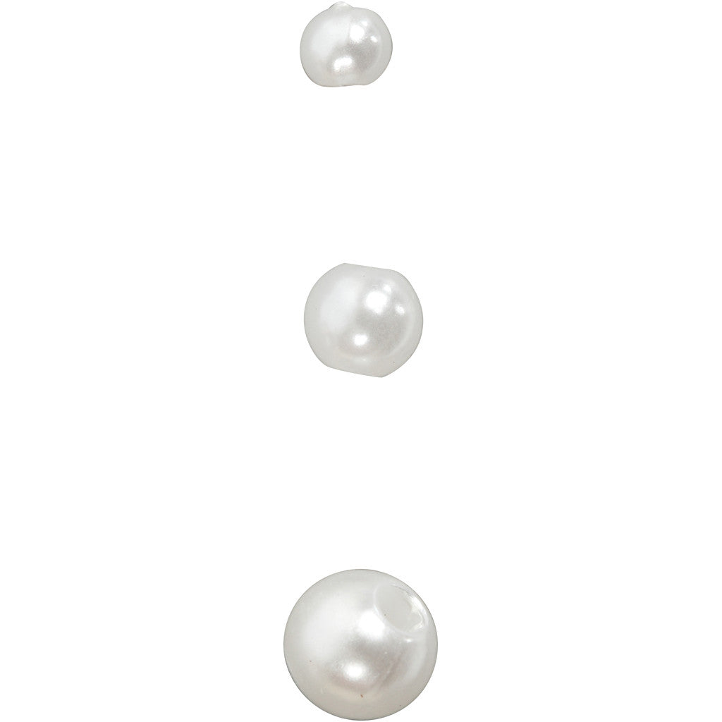 Wax Beads, dia. 3 mm, hole size 0,7 mm, mother-of-pearl, 150pc/ 1 pack [HOB-698061]