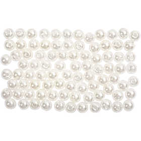 Wax Beads, dia. 4 mm, hole size 0,7 mm, mother-of-pearl, 150 pc/ 1 pack [HOB-698361]
