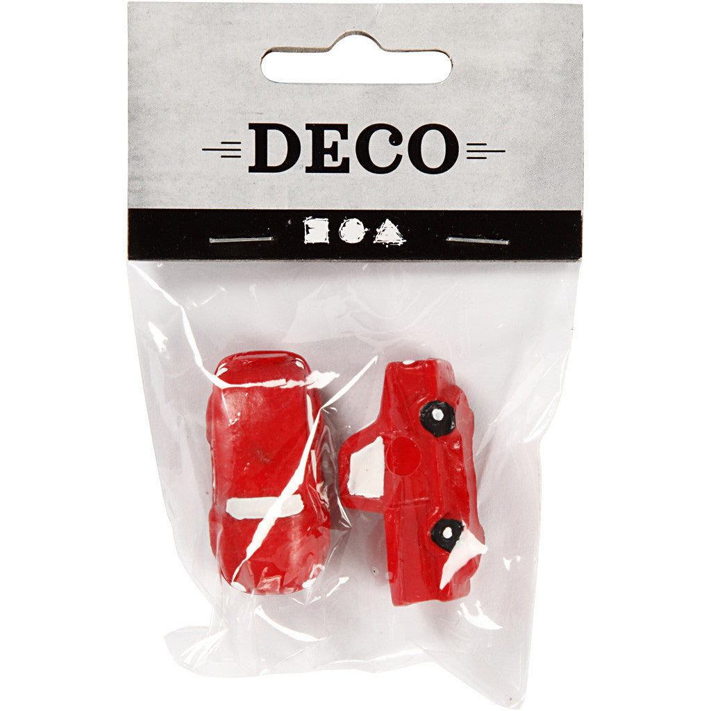 Miniature figurines, H: 20 mm, L: 40 mm, red, 2 pc/ 1 pack [HOB-69839]