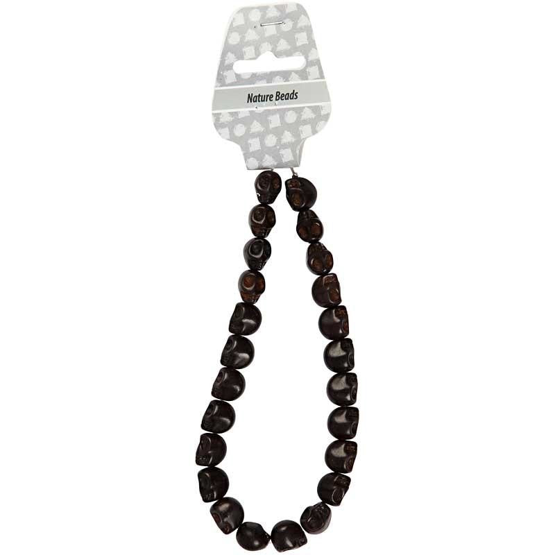 Howlite Beads, dia. 12 mm, hole size 1,5 mm, black, 32 pc/ 1 pack [HOB-69921]