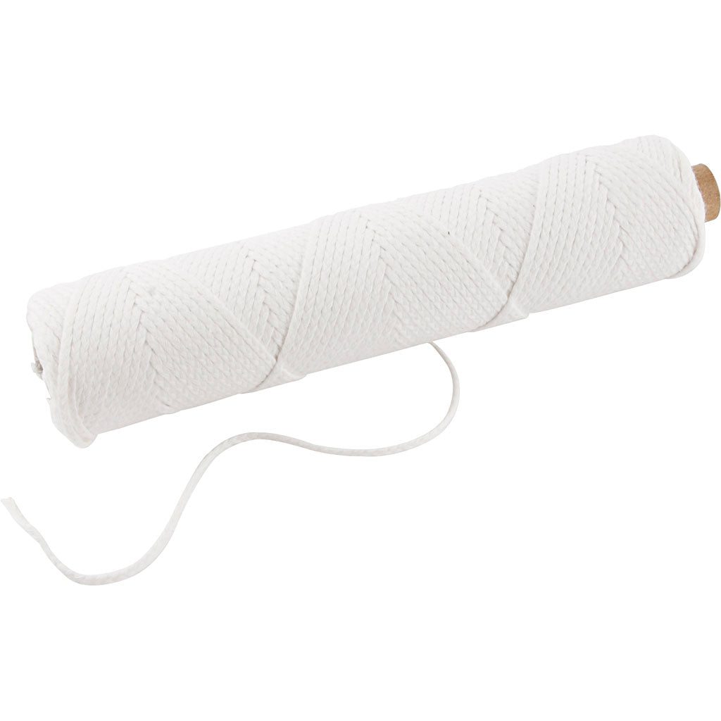 Wick, Suitable for dipped candles (dia. 22–30 mm) and moulded candles (dia. 60–80 mm) , 100 g, 50 m/ 1 roll