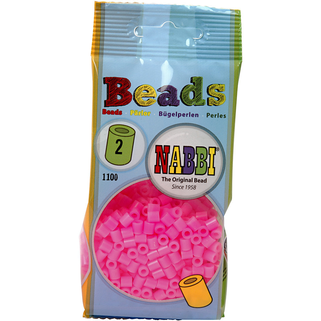 Fuse Beads, size 5x5 mm, hole size 2,5 mm, medium, rose (32222), 1100 pc/ 1 pack [HOB-751020]