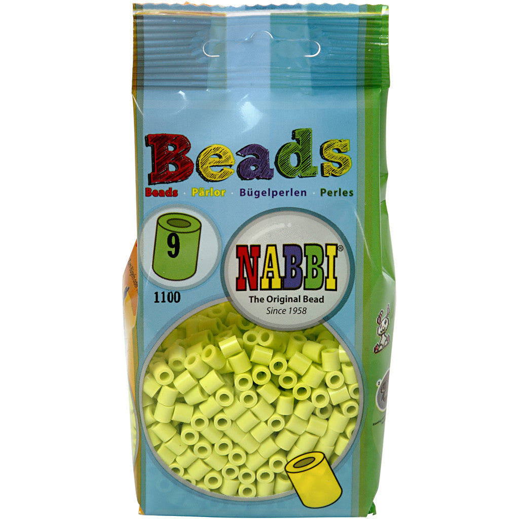 Fuse Beads, size 5x5 mm, hole size 2,5 mm, medium, lime green (32241), 1100 pc/ 1 pack [HOB-751090]