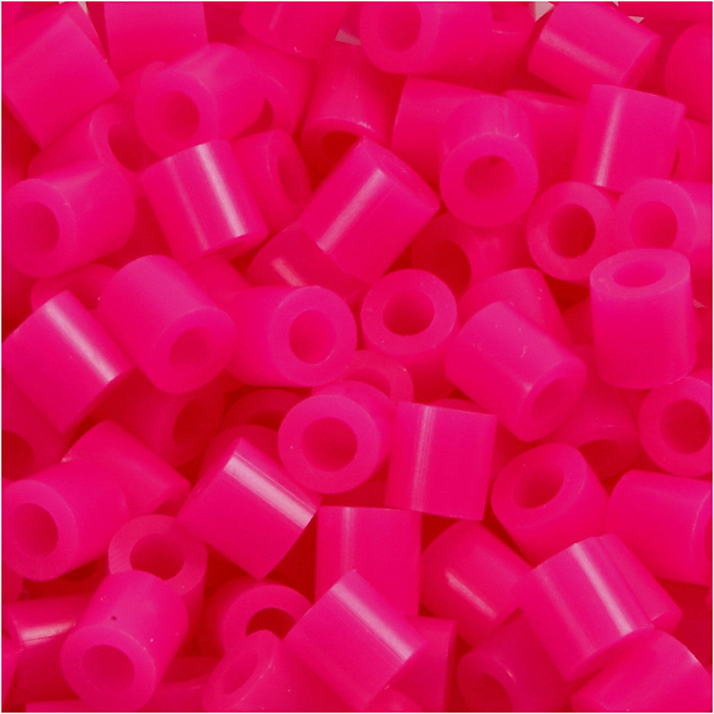 Fuse Beads, size 5x5 mm, hole size 2,5 mm, medium, cerise (32258), 1100 pc/ 1 pack [HOB-751180]
