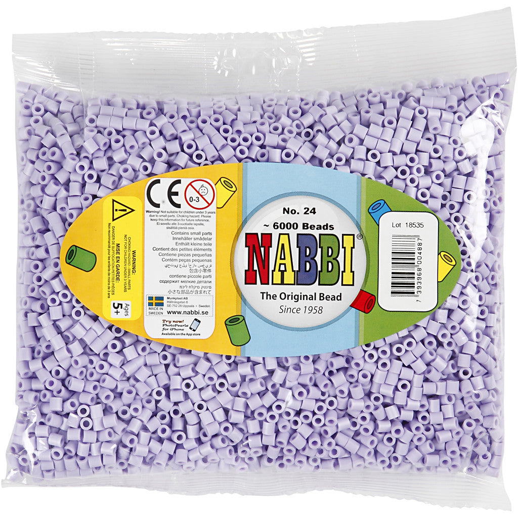 Fuse Beads, size 5x5 mm, hole size 2,5 mm, medium, lilac (32245), 6000 pc/ 1 pack [HOB-751241]