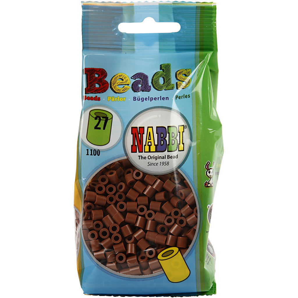 Fuse Beads, size 5x5 mm, hole size 2,5 mm, medium, chocolate (32249), 1100 pc/ 1 pack [HOB-751270]