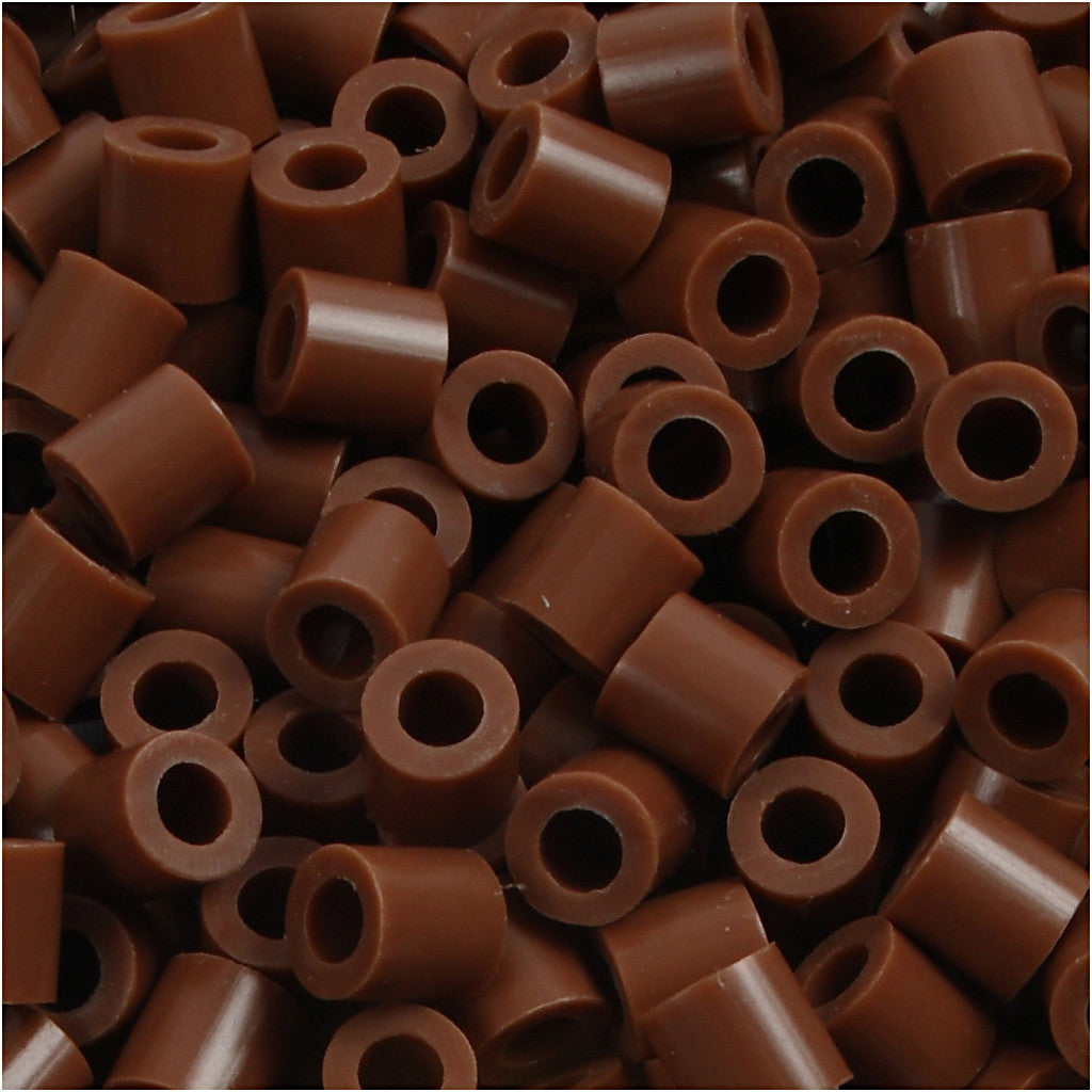Fuse Beads, size 5x5 mm, hole size 2,5 mm, medium, chocolate (32249), 1100 pc/ 1 pack [HOB-751270]