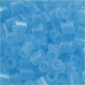 Fuse Beads, size 5x5 mm, hole size 2,5 mm, medium, neon blue (32235), 1100 pc/ 1 pack [HOB-751290]