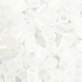 Fuse Beads, size 5x5 mm, hole size 2,5 mm, medium, transparent clear (32264), 1100 pc/ 1 pack [HOB-751320]