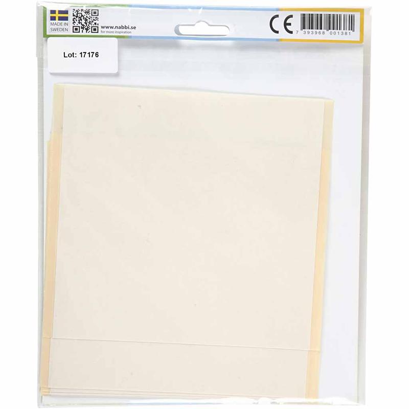 Adhesive sheet, size 15x15 cm, clear, transparent, 8 sheet/ 1 pack [HOB-75331]