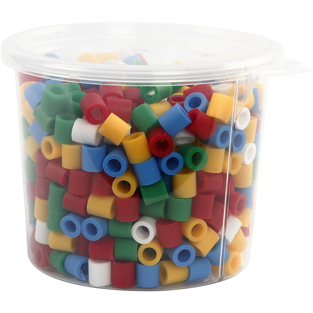 Fuse Beads, size 10x10 mm, hole size 5,5 mm, JUMBO, standard colours, 550 asstd./ 1 pack [HOB-75351]