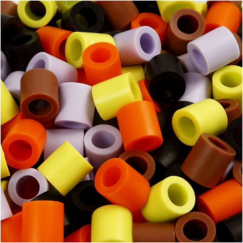 Fuse Beads, size 10x10 mm, hole size 5,5 mm, JUMBO, autumn mix, 2450 asstd./ 1 bucket [HOB-753533]