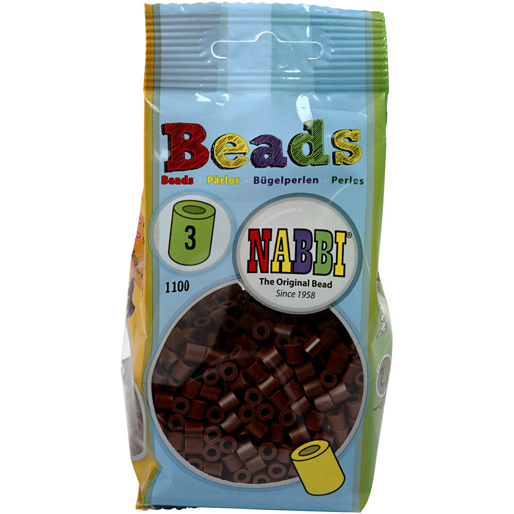 PhotoPearls, size 5x5 mm, hole size 2,5 mm, medium, brown (3), 1100 pc/ 1 pack [HOB-755030]