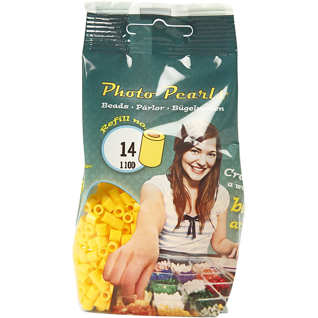 PhotoPearls, size 5x5 mm, hole size 2,5 mm, medium, yellow (14), 1100 pc/ 1 pack [HOB-755140]