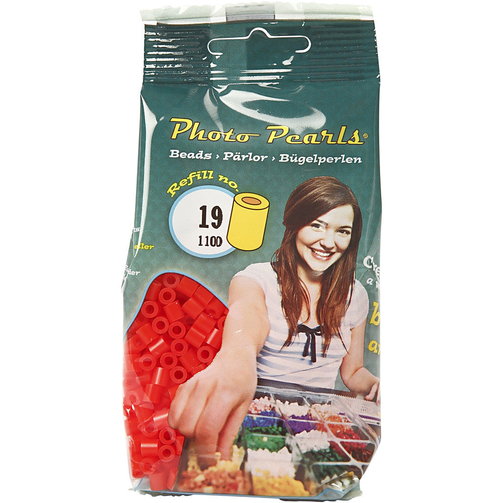PhotoPearls, size 5x5 mm, hole size 2,5 mm, medium, red (19), 1100 pc/ 1 pack [HOB-755190]