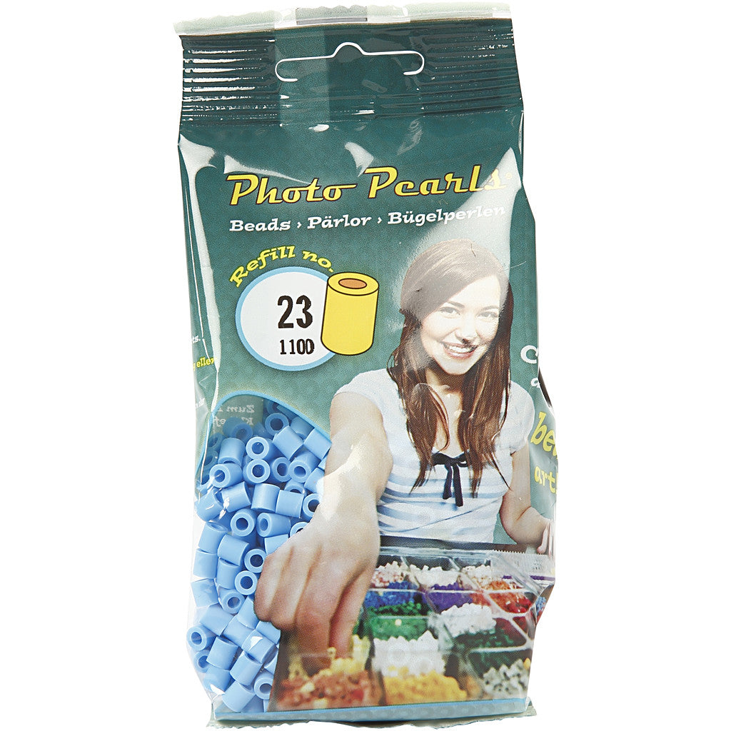 PhotoPearls, size 5x5 mm, hole size 2,5 mm, medium, pastel blue (23), 1100 pc/ 1 pack [HOB-755230]