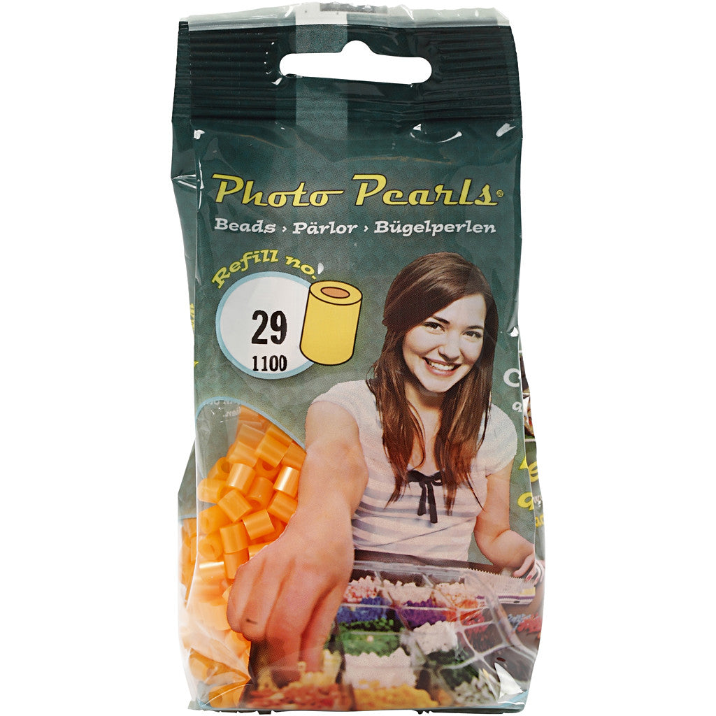 PhotoPearls, size 5x5 mm, hole size 2,5 mm, medium, apricot (29), 1100 pc/ 1 pack [HOB-755290]