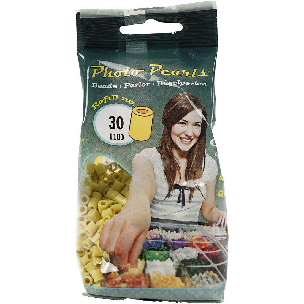 PhotoPearls, size 5x5 mm, hole size 2,5 mm, medium, olive (30), 1100 pc/ 1 pack [HOB-755300]
