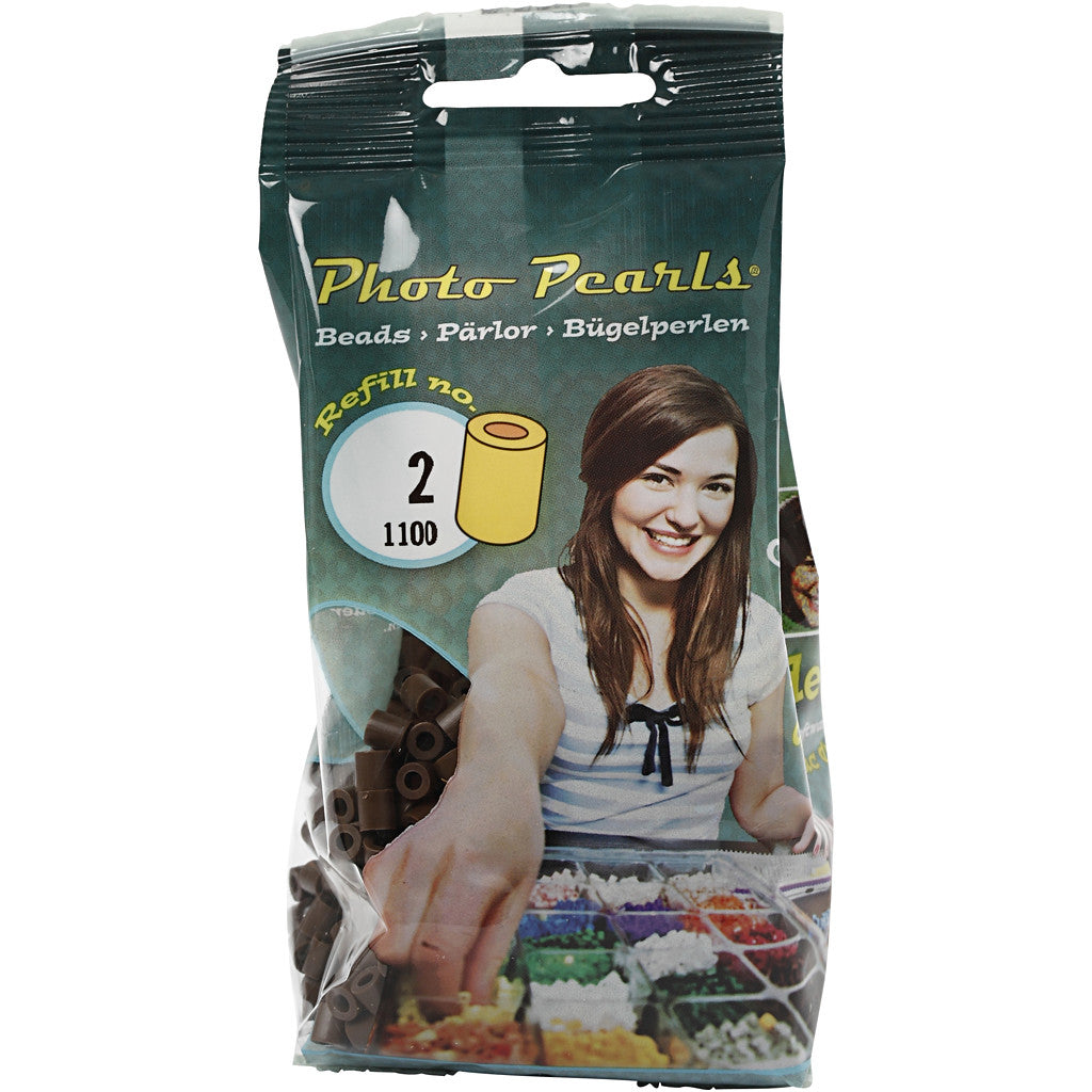 PhotoPearls, size 5x5 mm, hole size 2,5 mm, medium, dark brown (2), 1100 pc/ 1 pack [HOB-755520]
