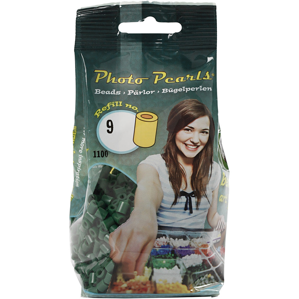 PhotoPearls, size 5x5 mm, hole size 2,5 mm, medium, dark green (9), 1100 pc/ 1 pack [HOB-755590]