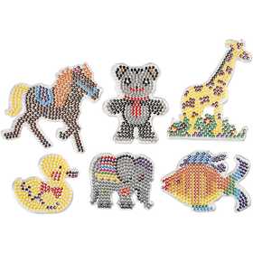 Peg Board, duck, elephant, giraffe, bear, horse and fish., size 10x11-13x16,5 cm, medium, 6 pc/ 1 pack [HOB-75594]