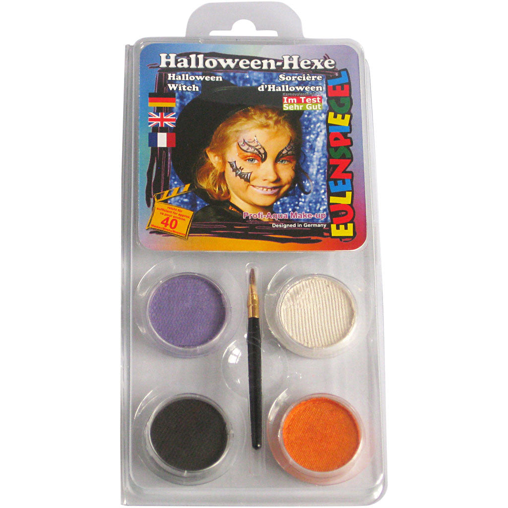 Eulenspiegel Face Paint - Motif Set, halloween witch, assorted colours, 1 set [HOB-76108]