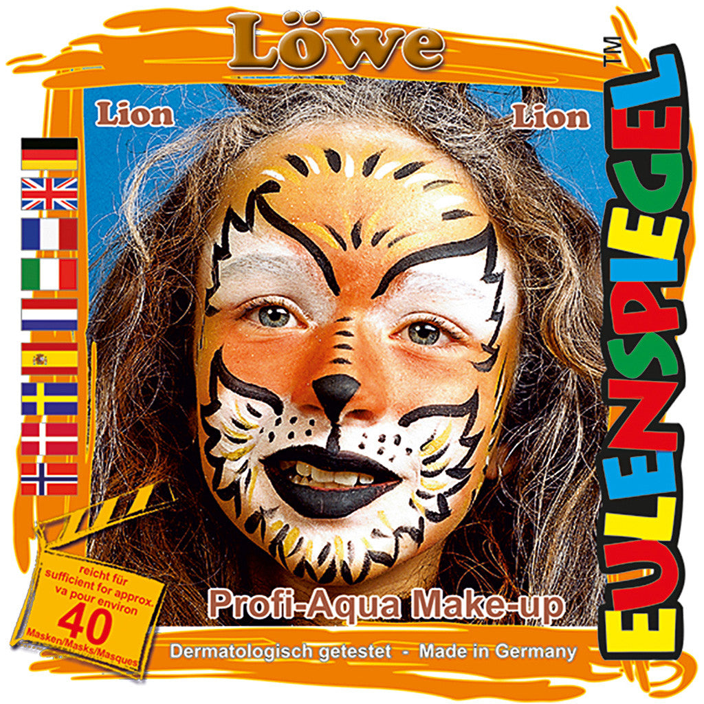Eulenspiegel Face Paint - Motif Set, lion, assorted colours, 1 set [HOB-76109]