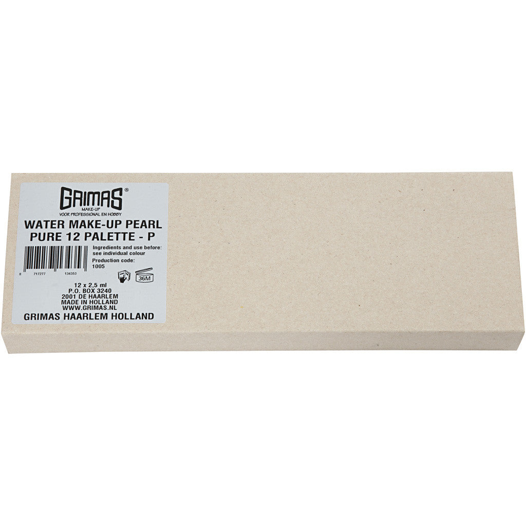 Water-based Face Paint Palette, mother of pearl colours, 12x2.50 ml/ 1 pc [HOB-77060]