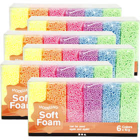 Soft Foam, assorted colours, 6 pack/ 1 pack [HOB-78059]
