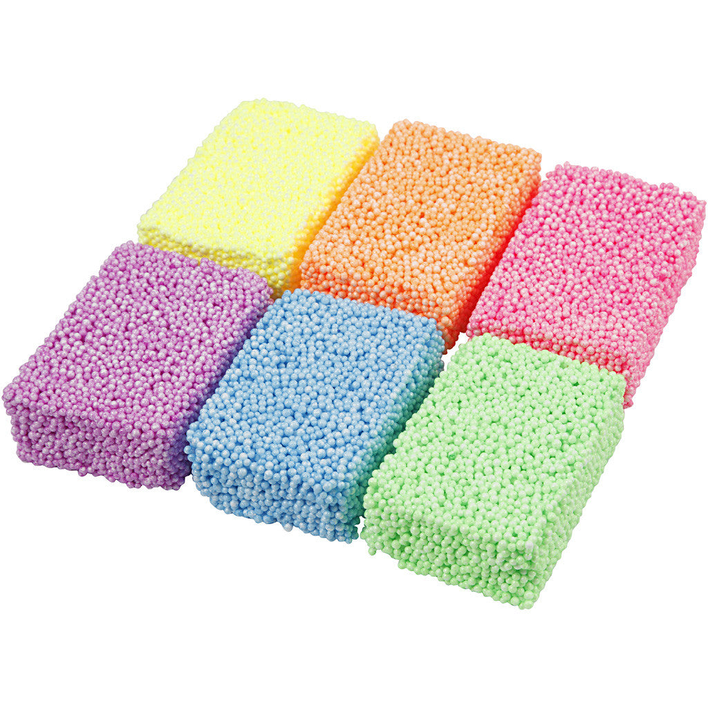 Soft Foam, neon colours, 6x10 g/ 1 pack [HOB-78060]
