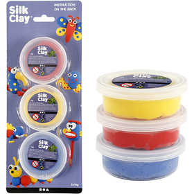 Silk Clay®, blue, red, yellow, 3x14 g/ 1 pack [HOB-78149]