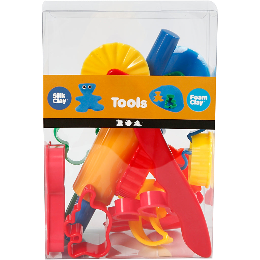 Cutters and tools, size 3.5x3.5-7x9 cm, asstd colours, 15pcs [HOB78265]