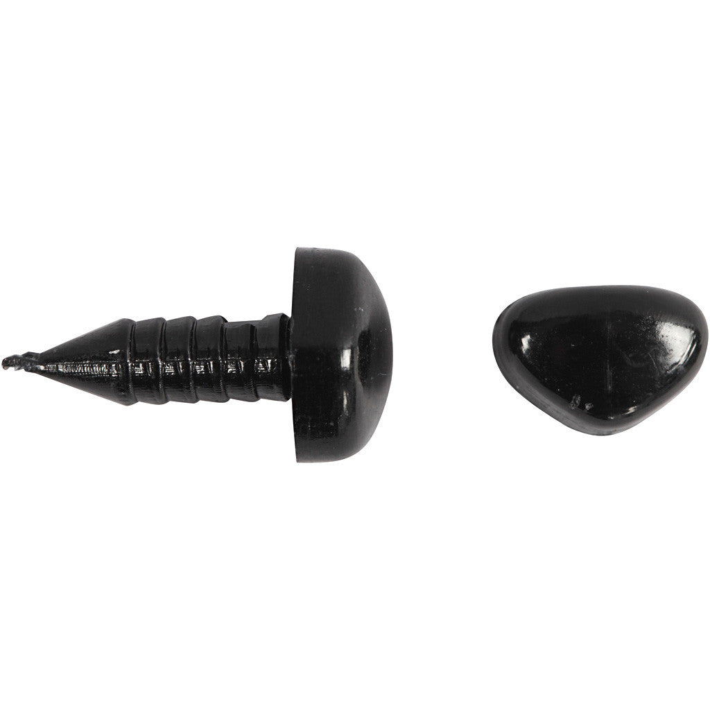 Eyes and snouts for modeling, dia. 3+6 mm, size 8x6+14x11 mm, black, 20 set/ 1 pack [HOB-78281]