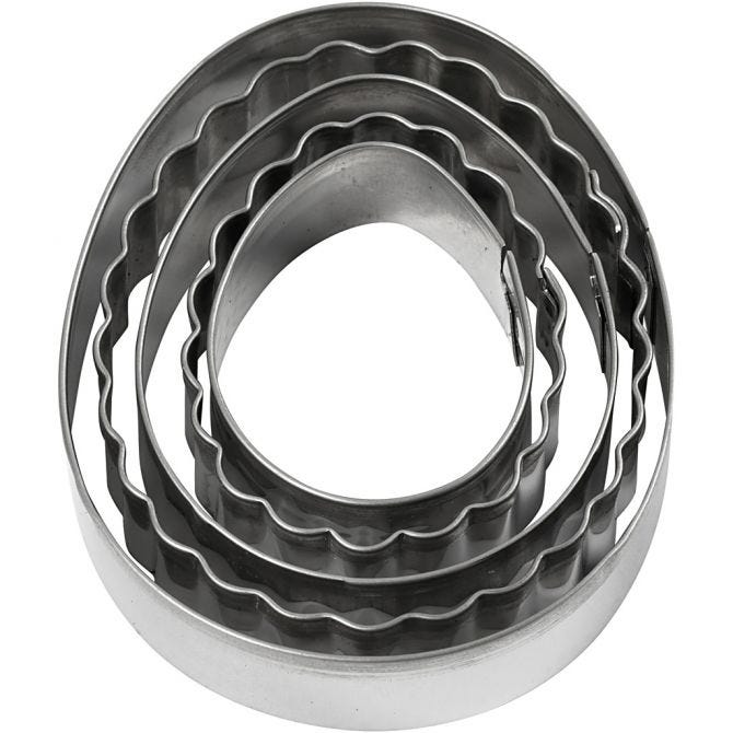 Cookie Cutters, egg, size 8 cm, 5 pc/ 1 pack [HOB-782884]