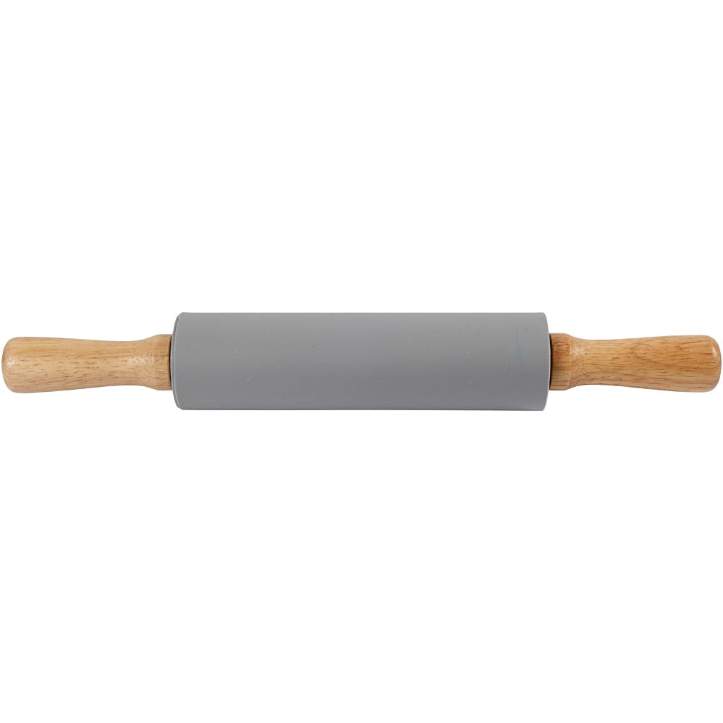 Rolling pin, L: 38 cm, dia. 5,5 cm, grey, 1 pc [HOB-78290]