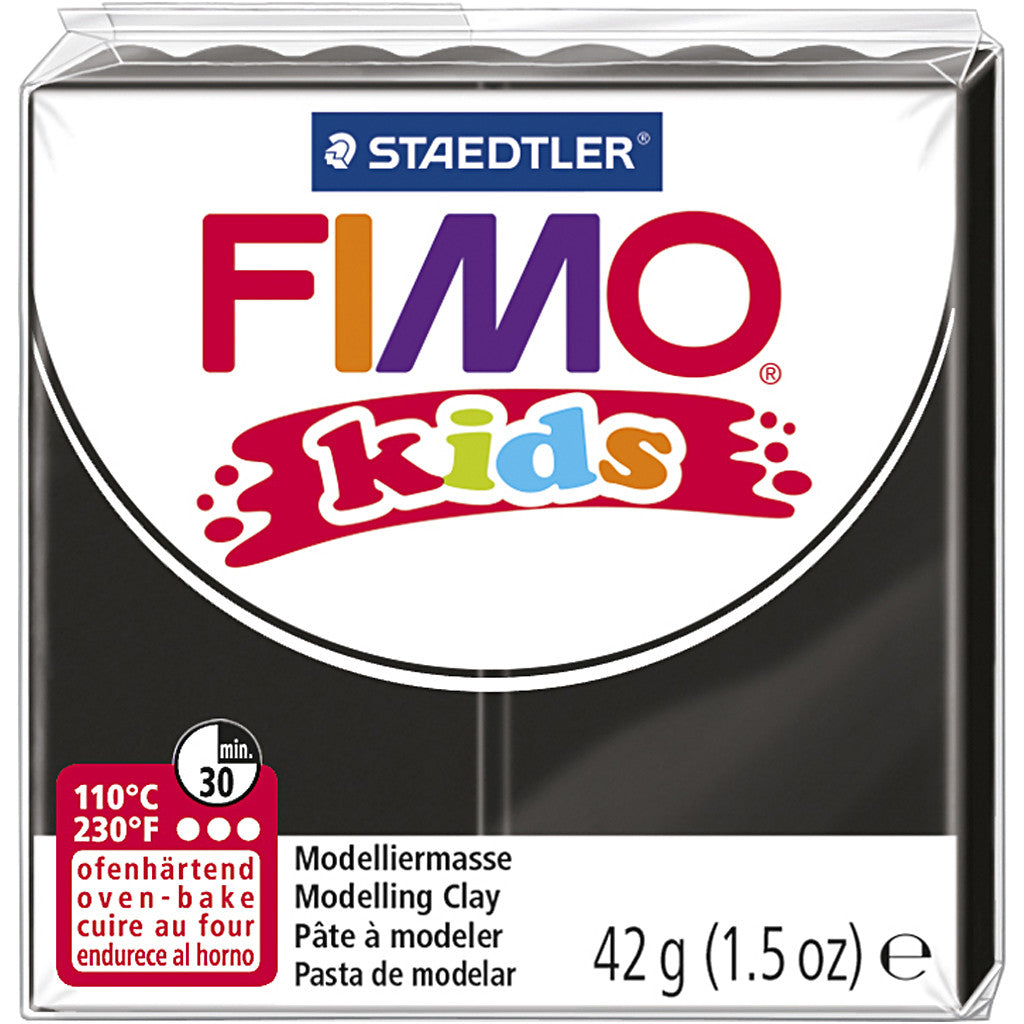 FIMO® Kids Clay, black, 42 g/ 1 pack [HOB-78533]