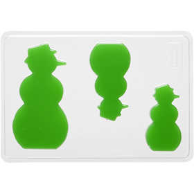 Casting Mould, snowman, H: 6+8+10 cm, D. 9 mm, size 14,9x22 cm, 1 pc [HOB-78635]
