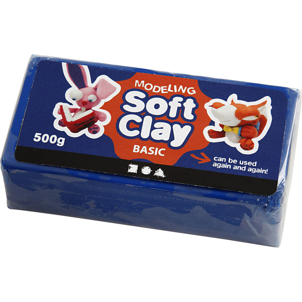 Modelling Clay, size 13x6x4 cm, blue, 500 g/ 1 pack [HOB-78684]