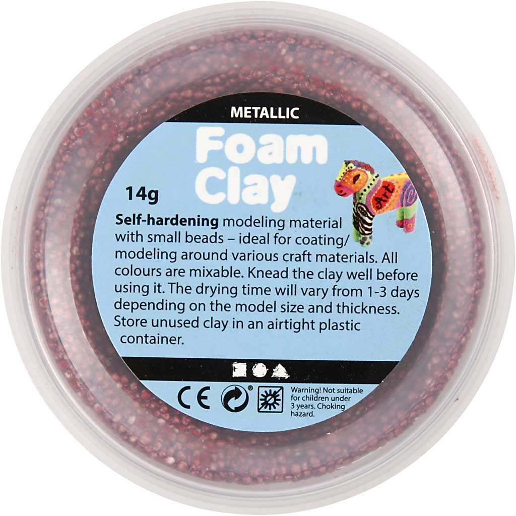 Foam Clay®, metallic, bold colours, 6x14 g/ 1 pack [HOB-78811]