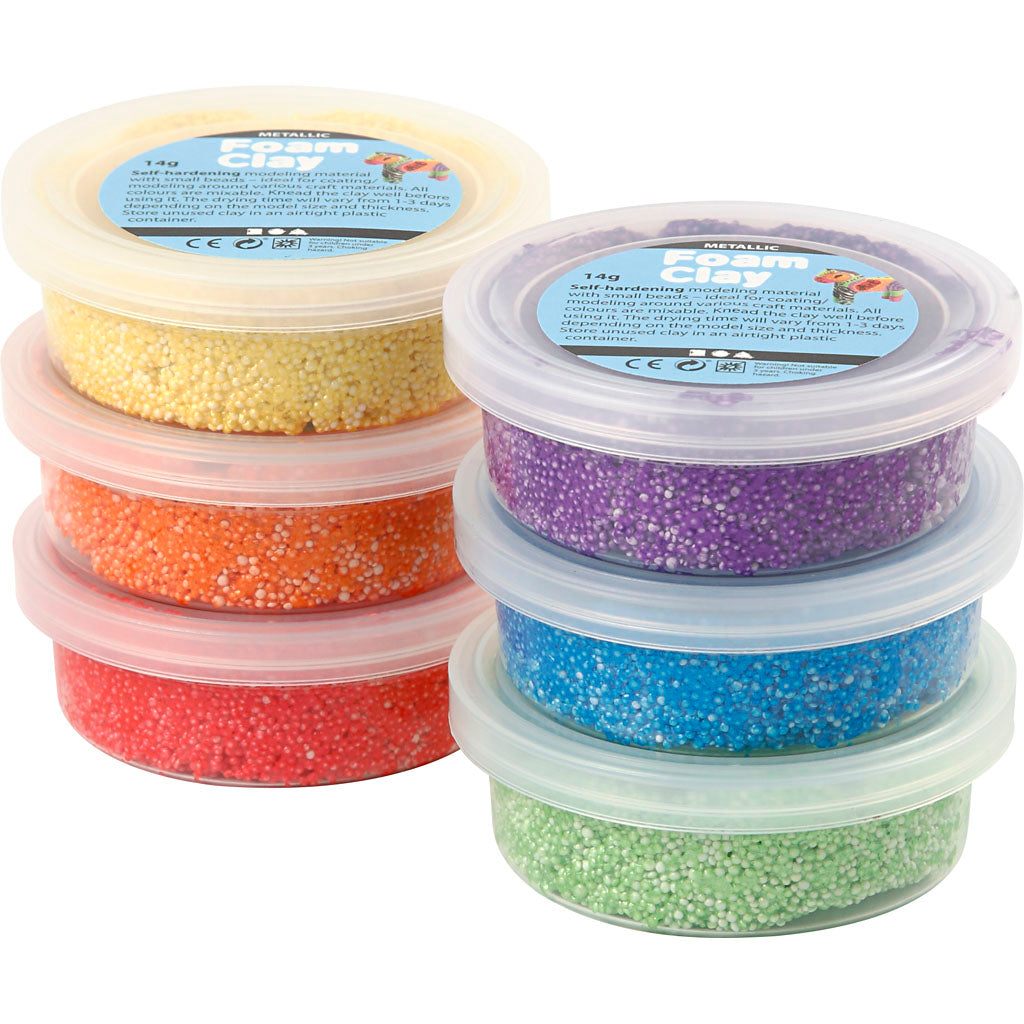 Foam Clay®, metallic, bold colours, 6x14 g